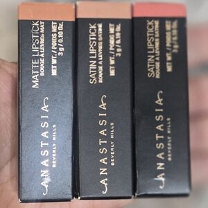 Anastasia Warm Taupe, Honey Taupe, and Peach Bud Lipstick Set, Inc. All 3 New